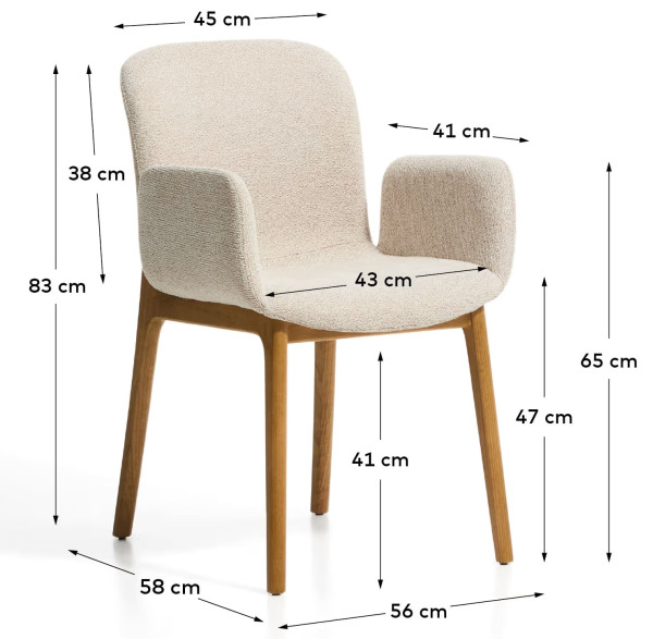 Стілець La Forma Elnor C00449UP12 Бежевий-11