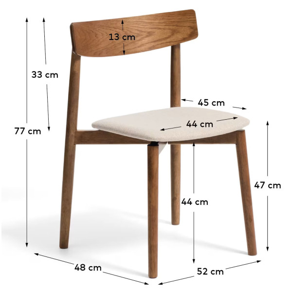Стул La Forma Evera C00558UP10 Светло-коричневый/орех-10