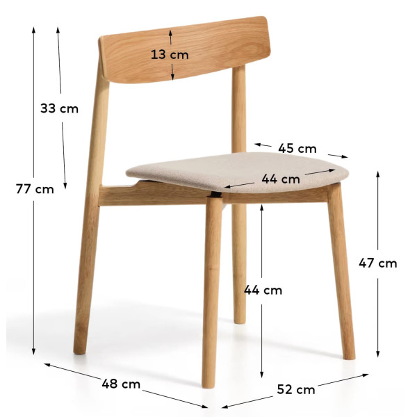 Стул La Forma Evera C00558UP12 Бежевый/натуральный-11