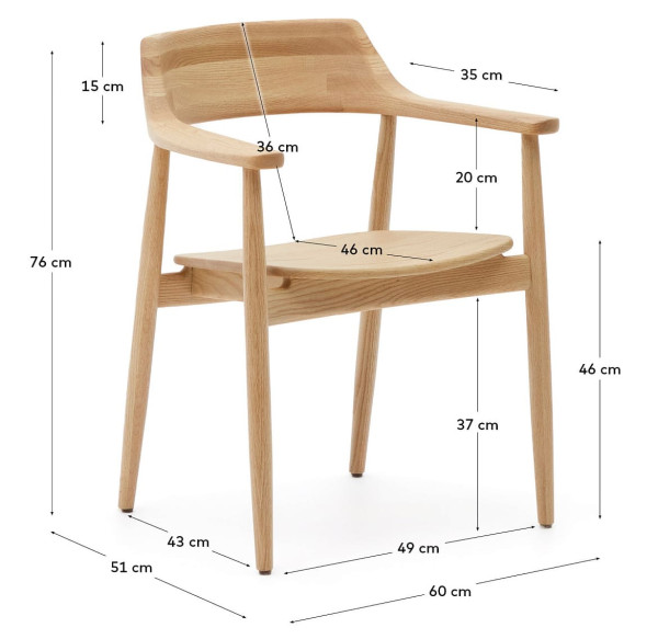 Стул La Forma Fondes C0100150MM40 Натуральный-12