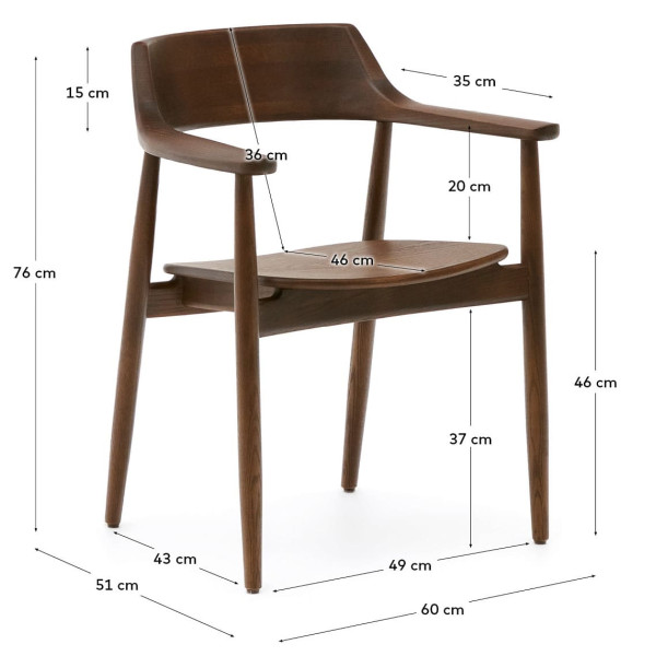 Стул La Forma Fondes C0100150MM41 Орех-14