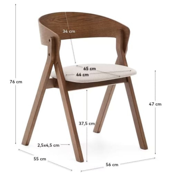 Стілець La Forma Godia C06046MK12 Горіх-10