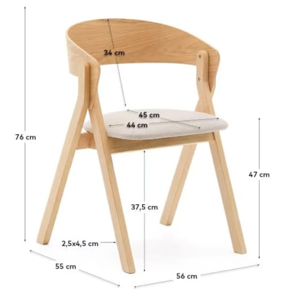 Стілець La Forma Godia C06063MK12 Натуральний-10