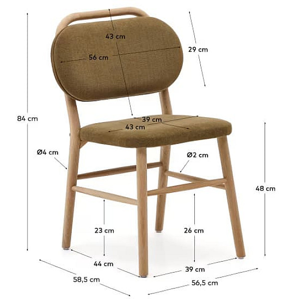 Стілець La Forma HELDA Зелений C0100010MY06 тканина синель-11