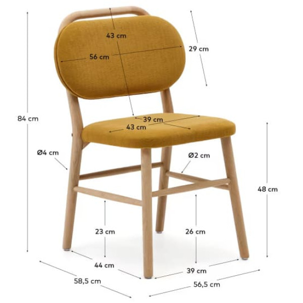 Стілець La Forma HELDA Гірчичний C0100010MY81 тканина синель-11