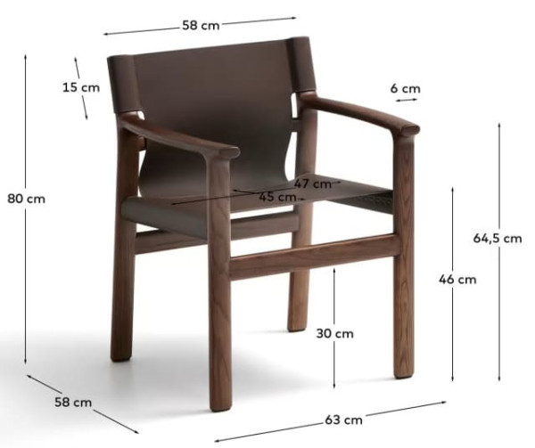 Стілець La Forma Jan C00127LE09 Темно-коричневий-17