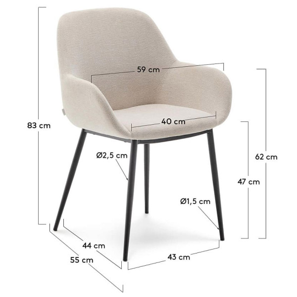 Стул La Forma KONNA CC0934KY12 Бежевый ткань-7