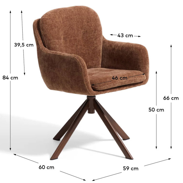 Стул поворотный La Forma Lexa C00511UP10 Терракотовый-9