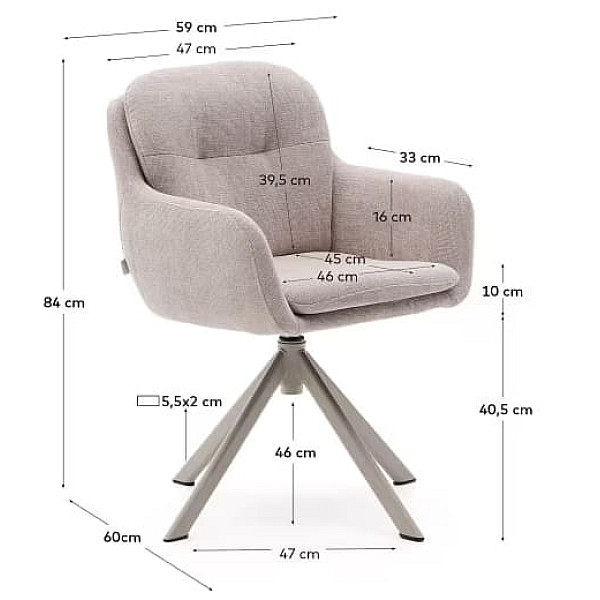Поворотний стілець La Forma Lexa C0100237JO12 Бежевий-10