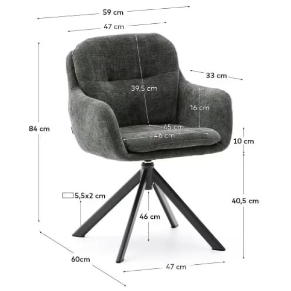 Поворотный стул La Forma Lexa C0100237JO19 Темно-зеленый-11