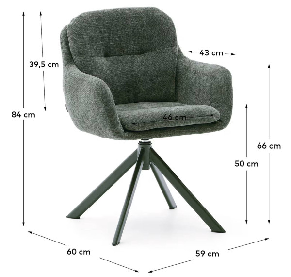 Поворотный стул La Forma Lexa C0100237JO19 Зеленый-11