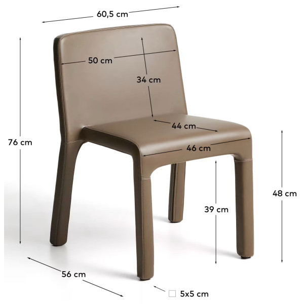 Стілець La Forma Loria C00548UP11 Коричневий Екошкіра-10