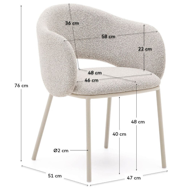 Стілець La Forma Maina C0100197VS12 Бежевий-9