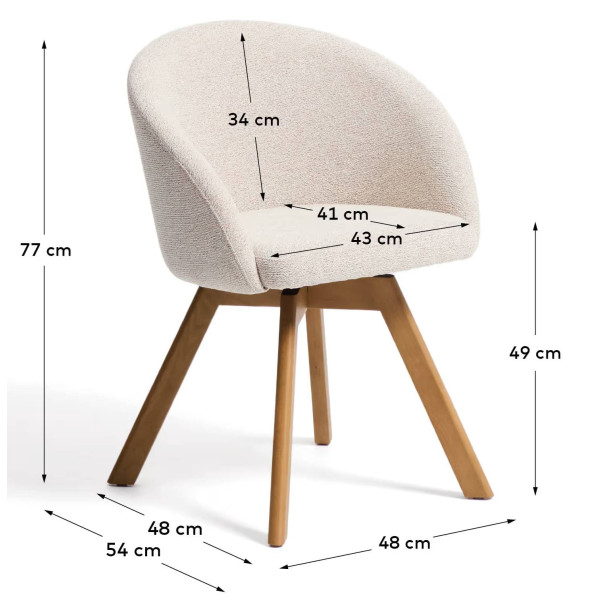 Поворотный стул La Forma MARVIN C00644UP12 Бежевый/натуральный-9