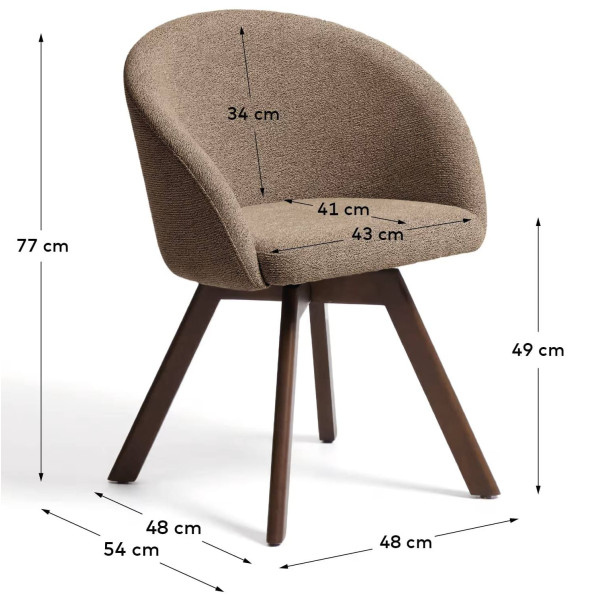 Поворотный стул La Forma MARVIN C00645UP10 Коричневый/орех-9