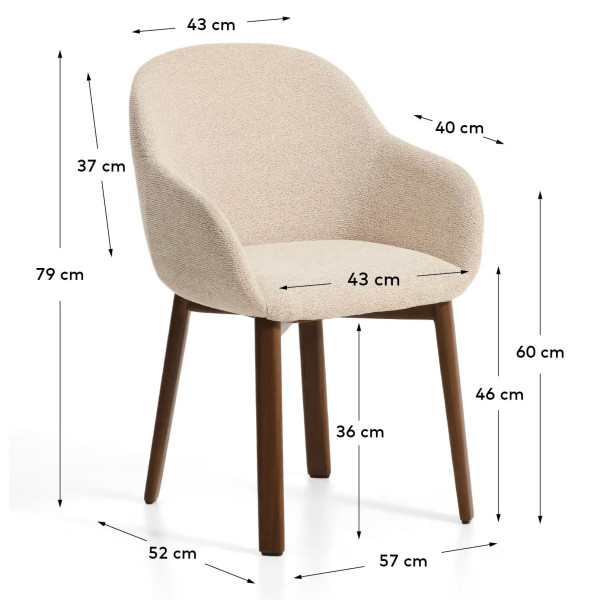 Стул La Forma Meila C00568UP12 Бежевый/орех-12