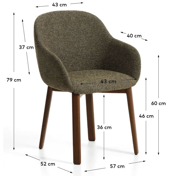 Стул La Forma Meila C00573UP06 Зеленый/орех-11