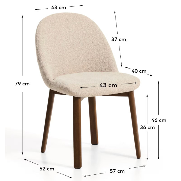 Стул La Forma Meila C00575UP12 Бежевый/орех-11