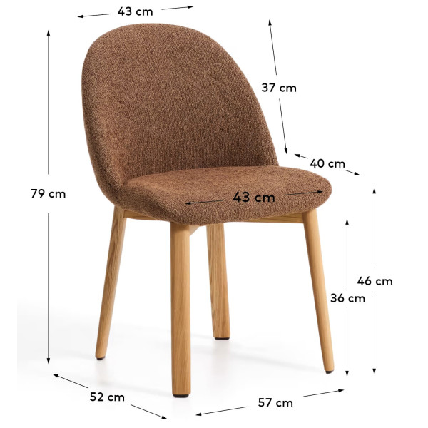 Стілець La Forma Meila C00577UP59 Теракотовий/натуральний-10