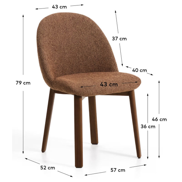 Стілець La Forma Meila C00578UP59 Теракотовий/горіх-13