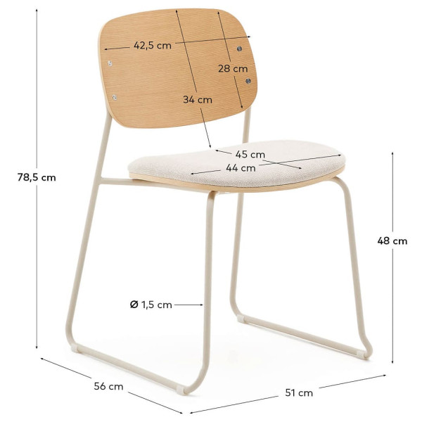 Стілець La Forma Meli C06043BF12 Натуральний-9