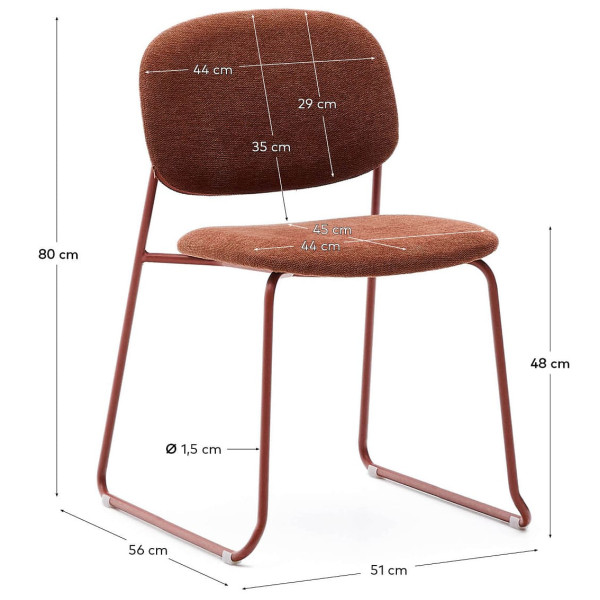 Стілець La Forma Meli C06044BF59 Теракотовий-13