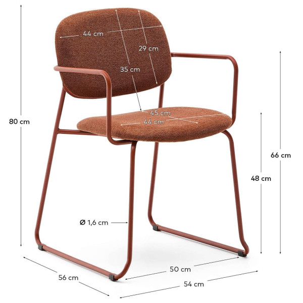 Стілець La Forma Meli C06058BF59 Теракотовий-10
