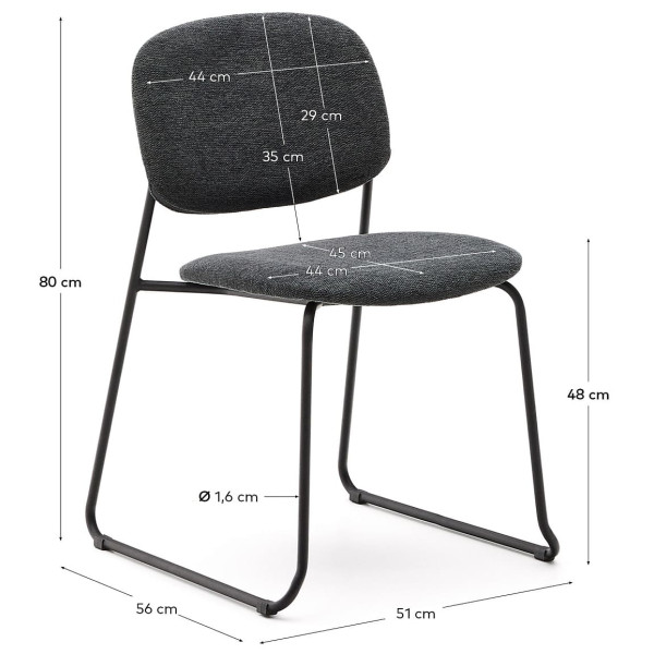 Стілець La Forma Meli C06059BF03 Сірий-11