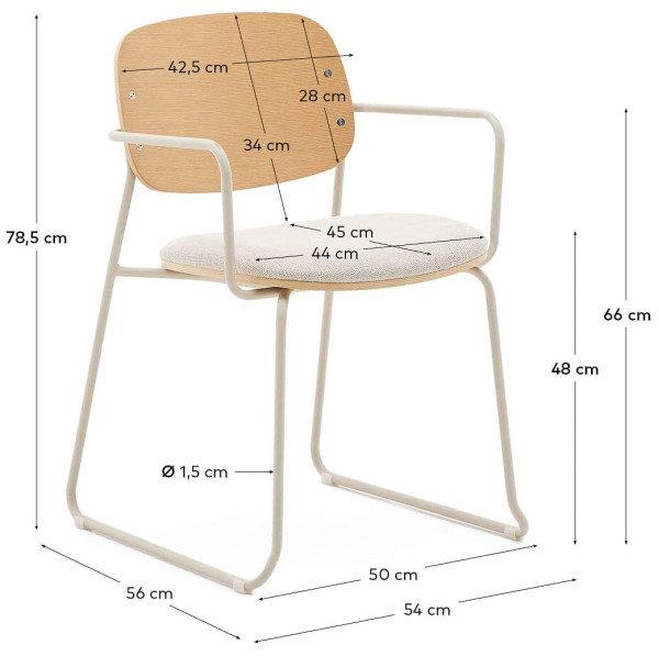 Стілець La Forma Meli C06062BF12 Бежевий-8