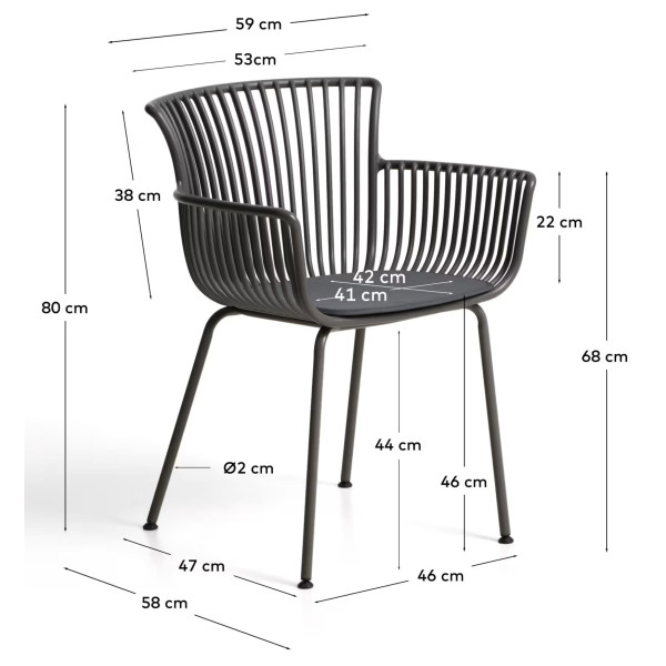 Стілець La Forma Surpika CC5196PL02 Сірий-11
