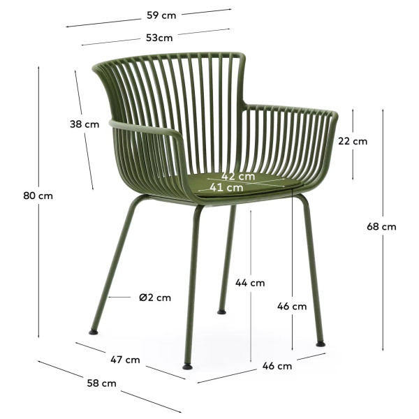Стілець La Forma Surpika CC5196PL06 Зелений-10