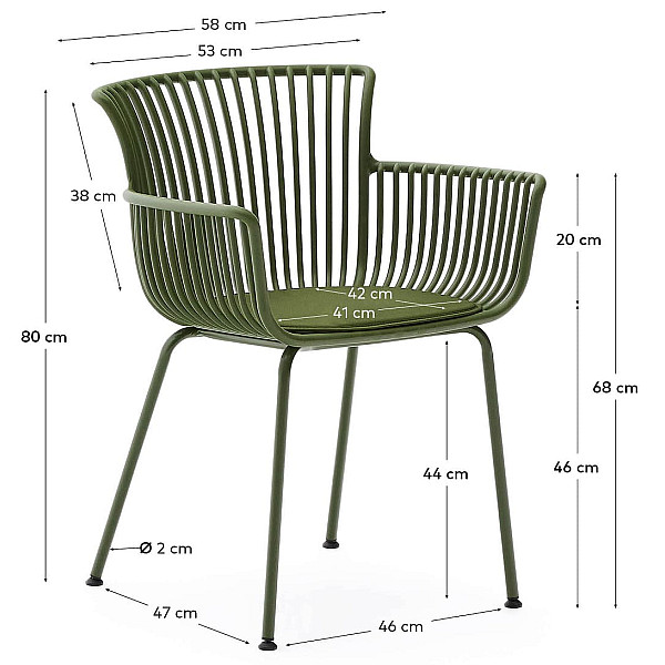 Стілець La Forma Surpika CC5196PL06 Зелений-8