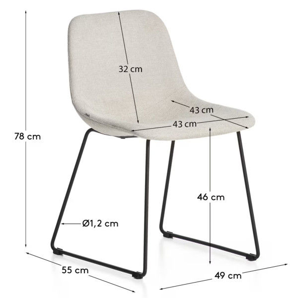 Стул La Forma ZAHARA C00546UP12 Бежевый шенилл-10