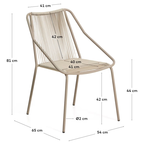 Стул уличный La Forma Zivia C00060RR12 Экрю/Taupe-10