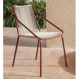 Стул уличный La Forma Zivia C00060RR59 Экрю/бордо