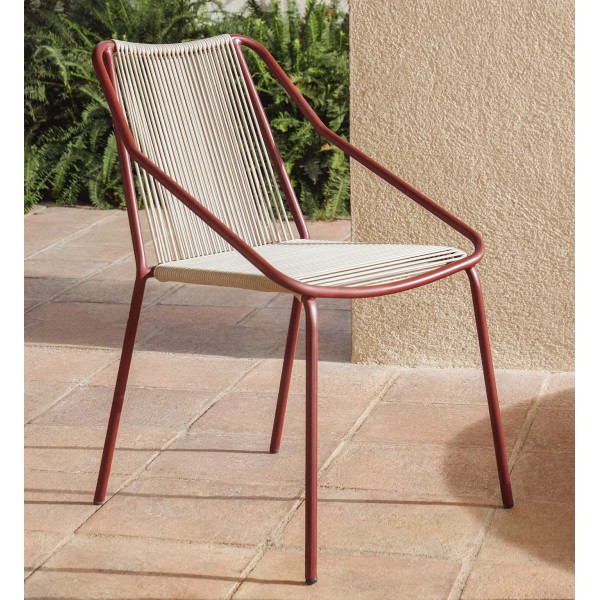 Стул уличный La Forma Zivia C00060RR59 Экрю/бордо-0