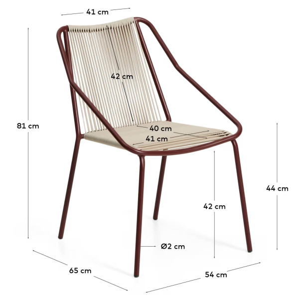 Стул уличный La Forma Zivia C00060RR59 Экрю/бордо-11