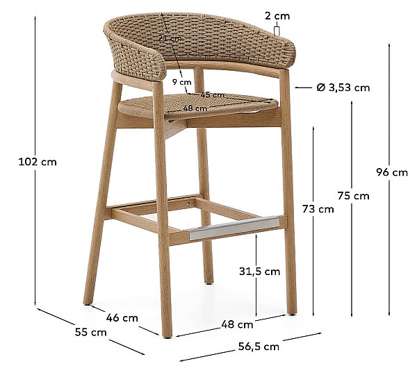 Барный стул La Forma Arinella C00110RO12-9