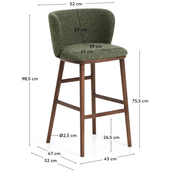 Барный стул La Forma CISELIA C00301VS06 Зеленый-10