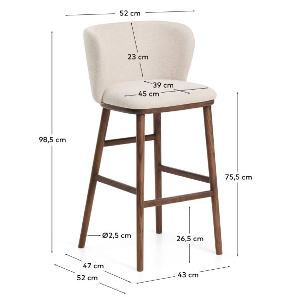 Барный стул La Forma CISELIA C00301VS12 Бежевый-11