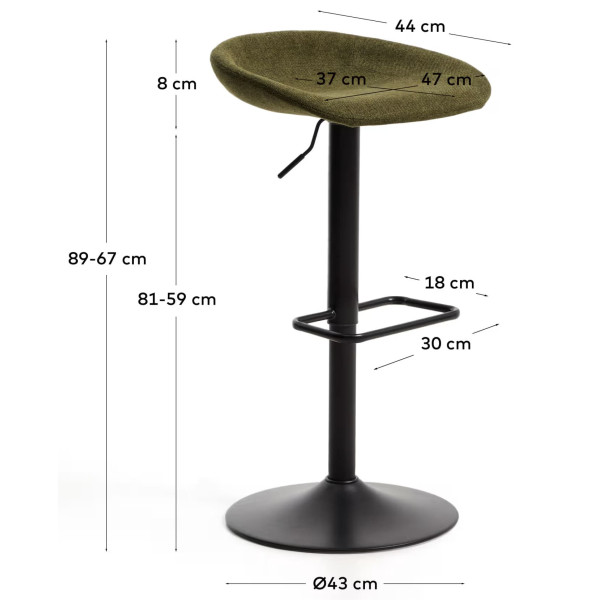 Барний стілець La Forma Danua C00277UP06 Зелений-7