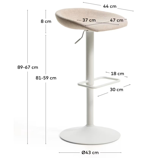 Барный стул La Forma Danua C00278UP12 Бежевый-7
