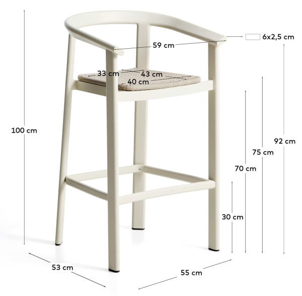 Барный стул La Forma Erice O00309RO39 Экрю-13