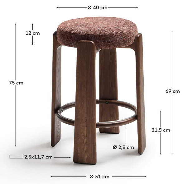 Барный стул La Forma Granite C00238MF10 Коричневый-5