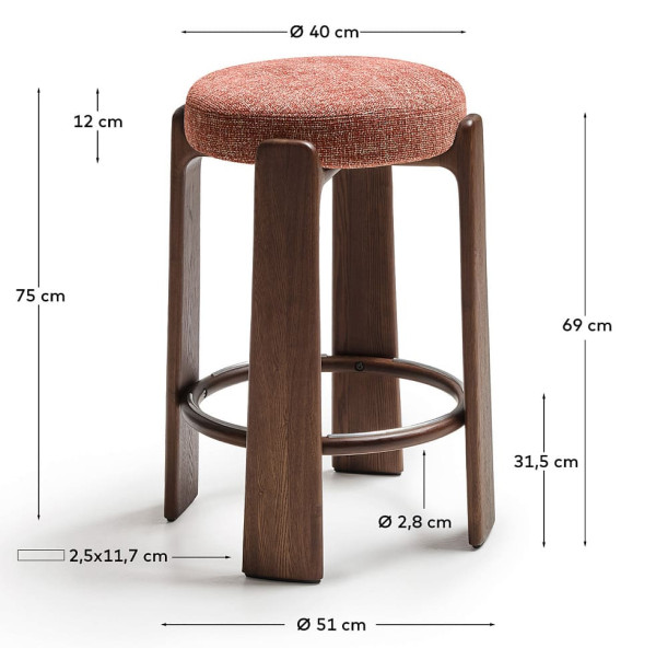 Барный стул La Forma Granite C00241MF59 Терракотовый-5