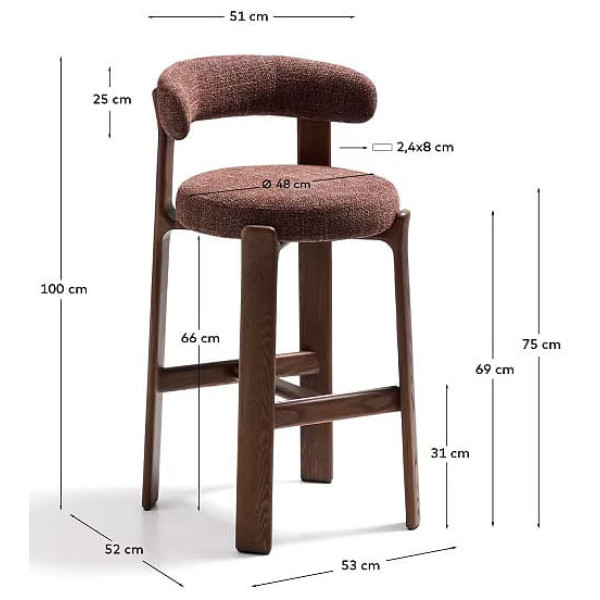 Барный стул La Forma Granite C00181FA09 Коричневый-8