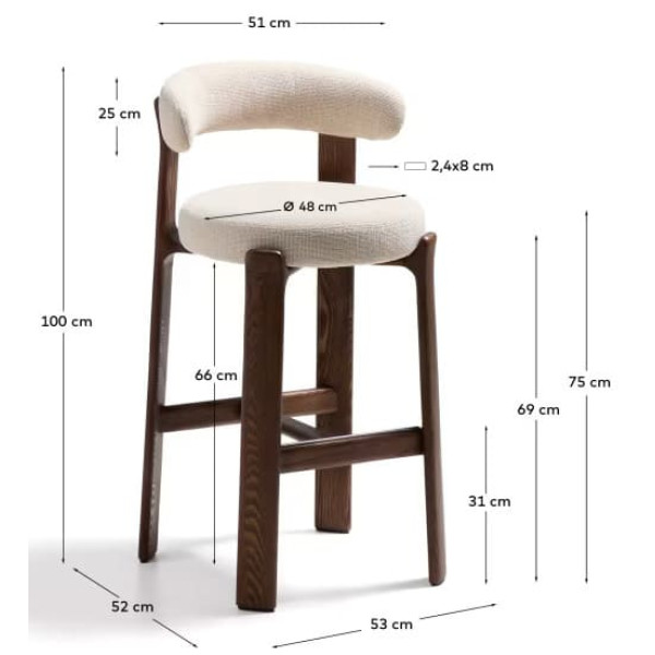 Барный стул La Forma Granite C00181FA12 Бежевый-8