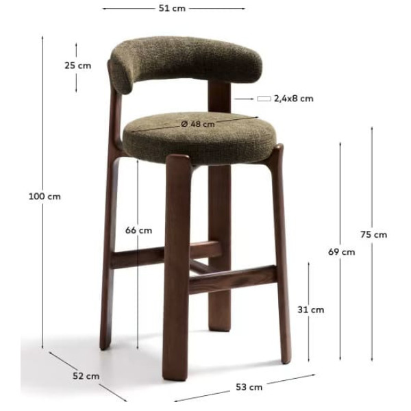 Барный стул La Forma Granite C00181FA19 Зеленый-8