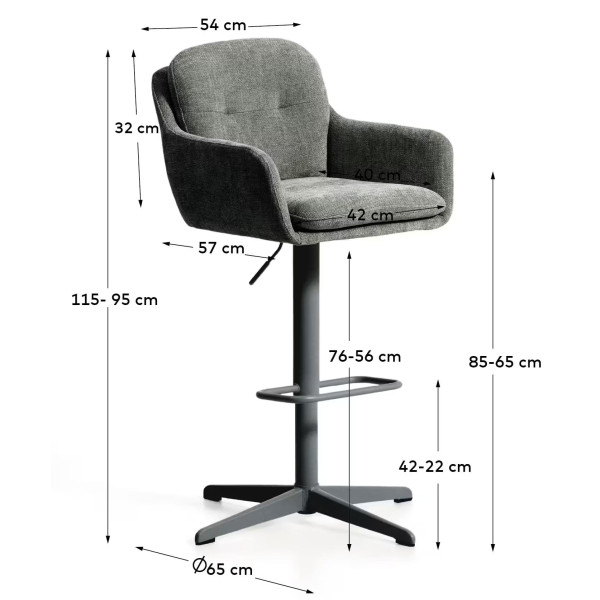 Барний стілець La Forma Lexa C00385UP19 Зелений-11