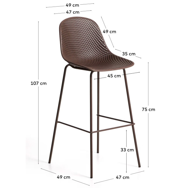 Барный стул La Forma Quinby CC1221PL10 Коричневый-9
